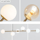 GobekUsa Modern Gold Metal Island Pendant Lighting with 6 Lights and Spherical Glass for Dining Table