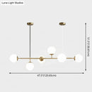 GobekUsa Modern Gold Metal Island Pendant Lighting with 6 Lights and Spherical Glass for Dining Table
