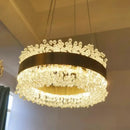 GobekUsa Gold Metal LED Chandelier: Modern Crystal Lighting for Living Room, Dining Room, Bedroom.
