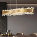 GobekUsa Gold Metal LED Chandelier: Modern Crystal Lighting for Living Room, Dining Room, Bedroom.