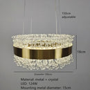 GobekUsa Gold Metal LED Chandelier: Modern Crystal Lighting for Living Room, Dining Room, Bedroom.