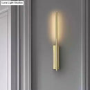 GobekUsa Contemporary Metal Linear Wall Sconce Lighting - Elegant Gold LED Fixture for Bedroom