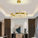 GobekUsa Gold Metal S Shape Lustre LED Pendant Lamp for Luxe Living & Dining Spaces