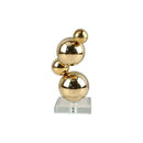 GobekUsa Gold Metal Spheres Stack Art Pieces - Geometric Decorative Figurines