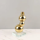 GobekUsa Gold Metal Spheres Stack Art Pieces - Geometric Decorative Figurines
