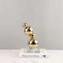 GobekUsa Gold Metal Spheres Stack Art Pieces - Geometric Decorative Figurines
