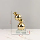 GobekUsa Gold Metal Spheres Stack Art Pieces - Geometric Decorative Figurines