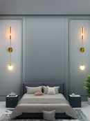 GobekUsa Gold Metal Wall Light: Nordic Style Bedroom Bedside Lamp for Modern Living Room Decor