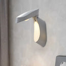 GobekUsa Rotatable Oval Wall Sconce - Modern Metal LED Bedside Light in White/Black/Gold Finish
