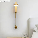 GobekUsa Modern Metal Wall Sconce: 1-Bulb Brass LED Lighting in Warm/White Light