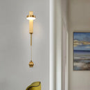 GobekUsa Modern Metal Wall Sconce: 1-Bulb Brass LED Lighting in Warm/White Light