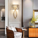 GobekUsa Modern Metallic Drum Shade Wall Lamp with Clear Crystal – 2-Light Gold Lighting for Living Room