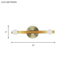 GobekUsa Modern Gold Metallic Linear Sconce Light with 2 Bulbs – Wall Mounted Vanity Lamp Fixture