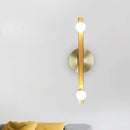 GobekUsa Modern Gold Metallic Linear Sconce Light with 2 Bulbs – Wall Mounted Vanity Lamp Fixture