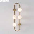 GobekUsa Modern Gold Oblong Sconce Wall Light with 4-Metal Heads and Milky Glass Shade