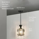 GobekUsa Gold Mini Crystal Pendant Chandelier for Bedroom, Kitchen Island, Hallway - Small Black E27 Lamp