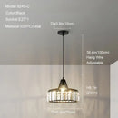 GobekUsa Gold Mini Crystal Pendant Chandelier for Bedroom, Kitchen Island, Hallway - Small Black E27 Lamp