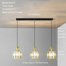 GobekUsa Gold Mini Crystal Pendant Chandelier for Bedroom, Kitchen Island, Hallway - Small Black E27 Lamp