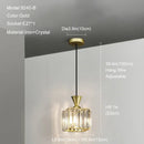 GobekUsa Gold Mini Crystal Pendant Chandelier for Bedroom, Kitchen Island, Hallway - Small Black E27 Lamp
