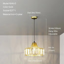 GobekUsa Gold Mini Crystal Pendant Chandelier for Bedroom, Kitchen Island, Hallway - Small Black E27 Lamp