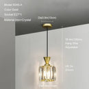 GobekUsa Gold Mini Crystal Pendant Chandelier for Bedroom, Kitchen Island, Hallway - Small Black E27 Lamp