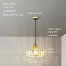 GobekUsa Gold Mini Crystal Pendant Chandelier for Bedroom, Kitchen Island, Hallway - Small Black E27 Lamp