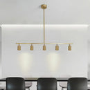 GobekUsa Minimalist Adjustable LED Dining Room Pendant Light with Tube Shade