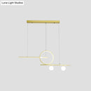 GobekUsa Minimalist LED Island Ceiling Light with Globe Acrylic Shade for Dining Room and Kitchen