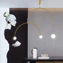 GobekUsa Black & Gold Minimalist Iron Chandelier - Modern Nordic Design Lighting