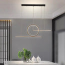 GobekUsa Minimalist LED Island Pendant Light with Halo Ring for Dining Room