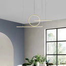 GobekUsa Minimalist LED Island Pendant Light with Halo Ring for Dining Room