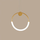 GobekUsa Gold Minimalistic Ring Pendant LED Ceiling Light for Living Room - Acrylic Island Lighting