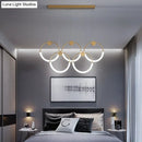 GobekUsa Gold Minimalistic Ring Pendant LED Ceiling Light for Living Room - Acrylic Island Lighting