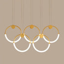 GobekUsa Gold Minimalistic Ring Pendant LED Ceiling Light for Living Room - Acrylic Island Lighting