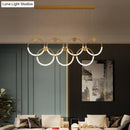 GobekUsa Gold Minimalistic Ring Pendant LED Ceiling Light for Living Room - Acrylic Island Lighting