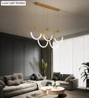 GobekUsa Gold Minimalistic Ring Pendant LED Ceiling Light for Living Room - Acrylic Island Lighting