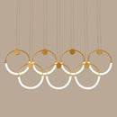 GobekUsa Gold Minimalistic Ring Pendant LED Ceiling Light for Living Room - Acrylic Island Lighting
