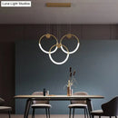 GobekUsa Gold Minimalistic Ring Pendant LED Ceiling Light for Living Room - Acrylic Island Lighting