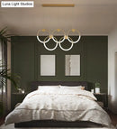 GobekUsa Gold Minimalistic Ring Pendant LED Ceiling Light for Living Room - Acrylic Island Lighting