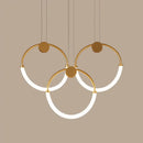 GobekUsa Gold Minimalistic Ring Pendant LED Ceiling Light for Living Room - Acrylic Island Lighting