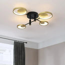 GobekUsa Modern Gold Molecule Ceiling Mount Chandelier with 4/6/8 Heads in Warm/White Light