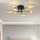 GobekUsa Modern Gold Molecule Ceiling Mount Chandelier with 4/6/8 Heads in Warm/White Light