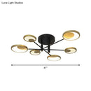 GobekUsa Modern Gold Molecule Ceiling Mount Chandelier with 4/6/8 Heads in Warm/White Light