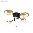 GobekUsa Modern Gold Molecule Ceiling Mount Chandelier with 4/6/8 Heads in Warm/White Light