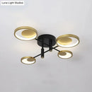 GobekUsa Modern Gold Molecule Ceiling Mount Chandelier with 4/6/8 Heads in Warm/White Light