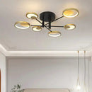GobekUsa Modern Gold Molecule Ceiling Mount Chandelier with 4/6/8 Heads in Warm/White Light