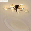 GobekUsa Modern Gold Molecule Ceiling Mount Chandelier with 4/6/8 Heads in Warm/White Light