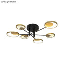 GobekUsa Modern Gold Molecule Ceiling Mount Chandelier with 4/6/8 Heads in Warm/White Light