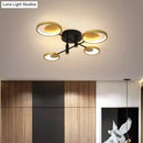 GobekUsa Modern Gold Molecule Ceiling Mount Chandelier with 4/6/8 Heads in Warm/White Light