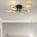 GobekUsa Modern Gold Molecule Ceiling Mount Chandelier with 4/6/8 Heads in Warm/White Light